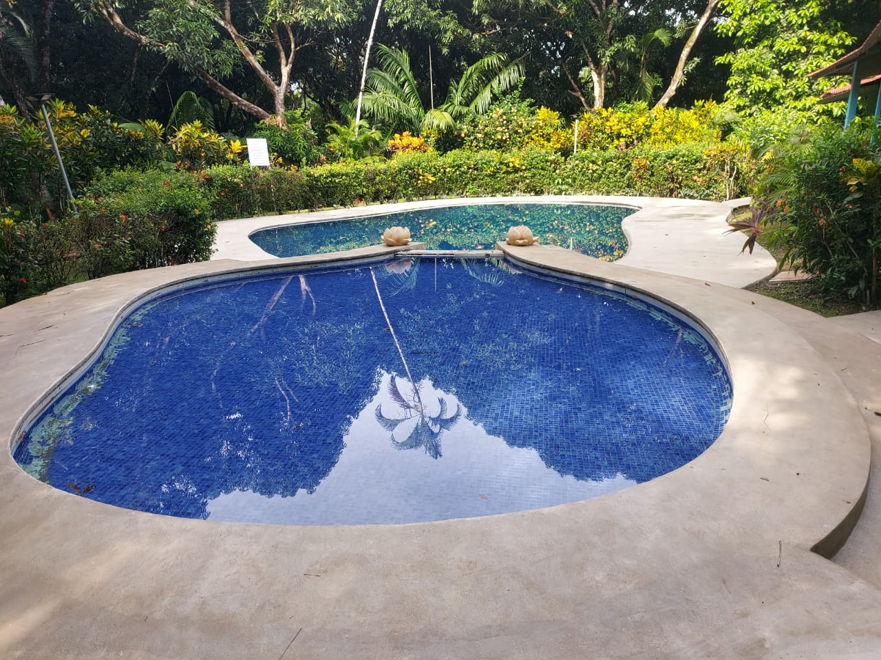 Fachada y áreas verdes del Hotel Villa Grace